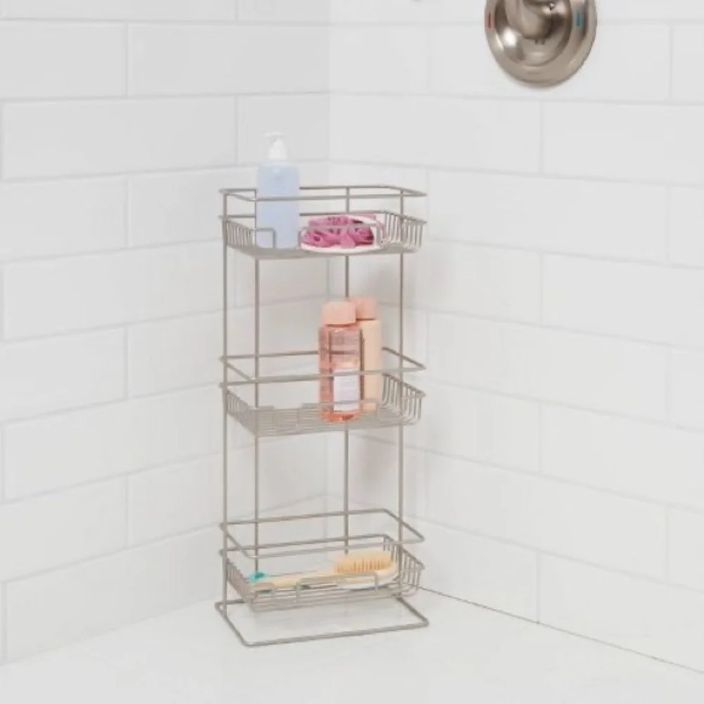 Shower cart caddy shelf organizer three shelves for all necessities